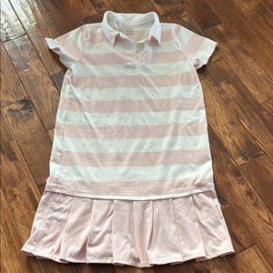 Carters Pink and White Striped Kids Polo Dress 14 worn once